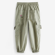 Load image into Gallery viewer, Khaki Green Embellished Parachute Cargo Trousers (3-12yrs)
