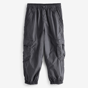 Charcoal Grey 100% Cotton Parachute Cargo Trousers (3-12yrs)