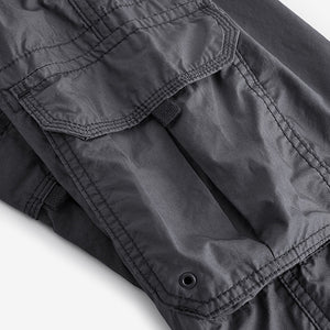 Charcoal Grey 100% Cotton Parachute Cargo Trousers (3-12yrs)