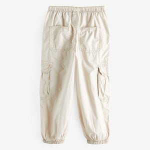 Stone 100% Cotton Parachute Cargo Trousers (3-12yrs)