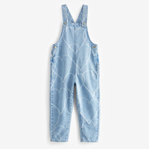 Mid Blue Denim Heart Dungaree (3-12yrs)