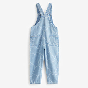 Mid Blue Denim Heart Dungaree (3-12yrs)