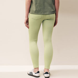 Sage Green Jersey Denim Leggings