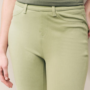 Sage Green Jersey Denim Leggings