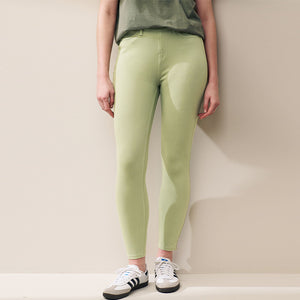 Sage Green Jersey Denim Leggings