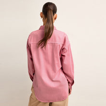 Load image into Gallery viewer, Pink Oversized Denim Shirt
