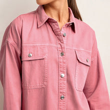 Load image into Gallery viewer, Pink Oversized Denim Shirt
