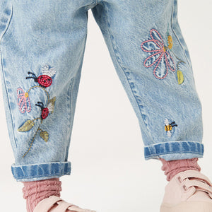 Blue Ladybird Embroidered Slouchy Jeans (3mths-5-6yrs)