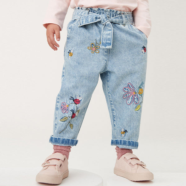 Blue Ladybird Embroidered Slouchy Jeans (3mths-5-6yrs)