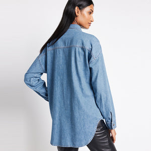 Mid Blue Oversized Denim Shirt