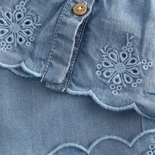 Load image into Gallery viewer, Denim Broderie Shirt and Trousers Set (3mths-4-5yrs)
