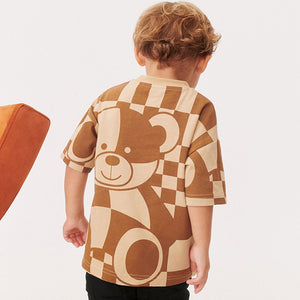 Tan Bear All-Over Print Short Sleeve T-Shirt (3mths-5-6yrs)