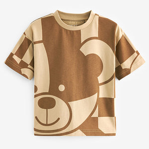 Tan Bear All-Over Print Short Sleeve T-Shirt (3mths-5-6yrs)