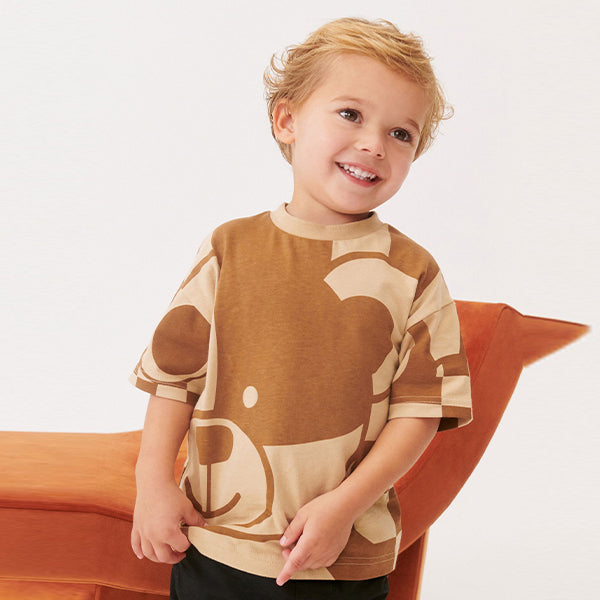 Tan Bear All-Over Print Short Sleeve T-Shirt (3mths-5-6yrs)