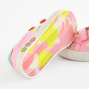 Pink Standard Fit (F) Star Touch Fasten Trainers