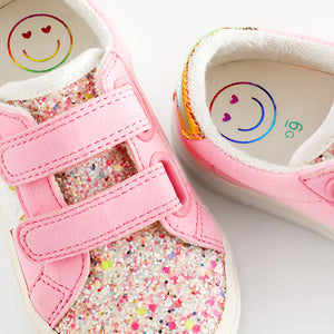 Pink Standard Fit (F) Star Touch Fasten Trainers