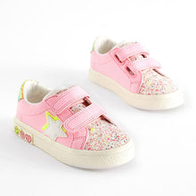 Load image into Gallery viewer, Pink Standard Fit (F) Star Touch Fasten Trainers

