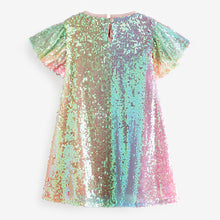 Load image into Gallery viewer, Pink/Blue/Green Rainbow Sequin Sparkle Party Dress (3-12yrs)
