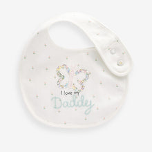 Load image into Gallery viewer, Sage Green Mum/Dad Baby Bibs 2 Pack
