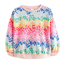 Load image into Gallery viewer, Multi Rainbow Animal Sequin Crew Sweatshirt Top (3-12yrs)
