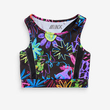 Load image into Gallery viewer, Black Graffiti Sports Crop Top (5-11-12yrs)
