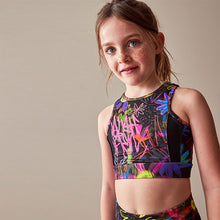 Load image into Gallery viewer, Black Graffiti Sports Crop Top (5-11-12yrs)
