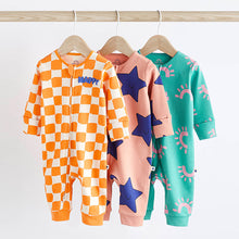 Load image into Gallery viewer, Multi Baby Footless Sleepsuit With Zip 3 Pack (0-6-9mths)
