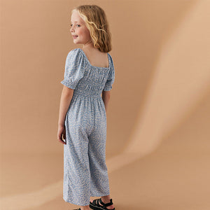 Blue Ditsy Printed Jumpsuit (3-12yrs)