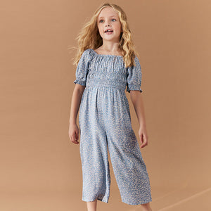 Blue Ditsy Printed Jumpsuit (3-12yrs)