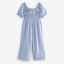 Load image into Gallery viewer, Blue Ditsy Printed Jumpsuit (3-12yrs)
