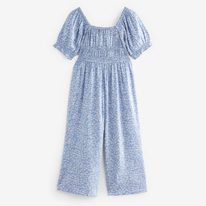 Blue Ditsy Printed Jumpsuit (3-12yrs)