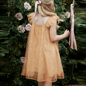 Gold Sequin Tulle Party Dress (3-12yrs)