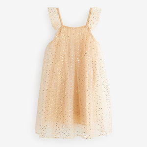 Gold Sequin Tulle Party Dress (3-12yrs)