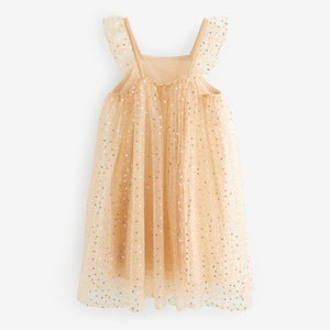 Gold Sequin Tulle Party Dress (3-12yrs)