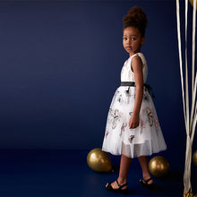 Load image into Gallery viewer, Butterfly Embroidered Mesh Tie Back Party Dress (3-10yrs)
