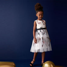 Load image into Gallery viewer, Butterfly Embroidered Mesh Tie Back Party Dress (3-10yrs)
