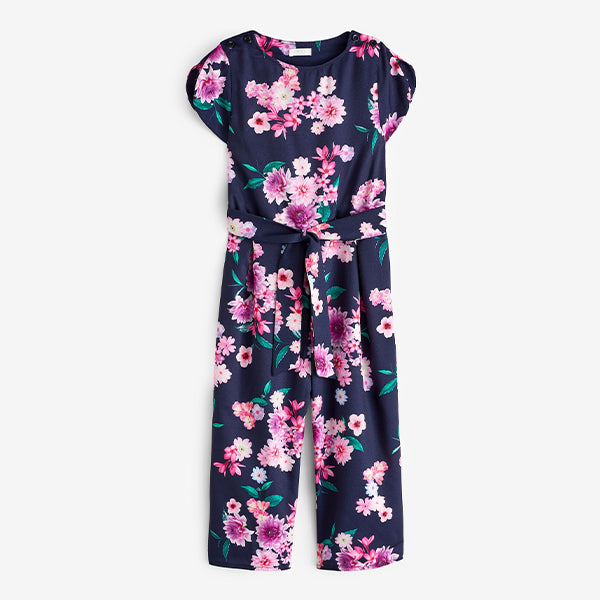 Navy Floral Print Jumpsuit (3-12yrs)