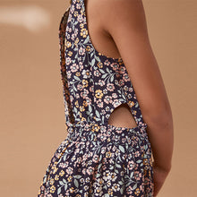 Load image into Gallery viewer, Black Floral Cut-Out Detail Playsuit (3-12yrs)
