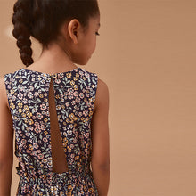 Load image into Gallery viewer, Black Floral Cut-Out Detail Playsuit (3-12yrs)
