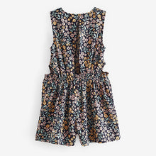 Load image into Gallery viewer, Black Floral Cut-Out Detail Playsuit (3-12yrs)
