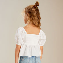 Load image into Gallery viewer, White Cut-Out Detail Blouse (3-12yrs)
