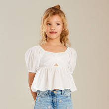 Load image into Gallery viewer, White Cut-Out Detail Blouse (3-12yrs)
