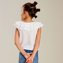 Load image into Gallery viewer, White Broderie 100% Cotton Tie-Front Blouse (3-12yrs)
