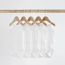 Load image into Gallery viewer, White 5 Pack Baby 100% Cotton Strappy Bodysuits

