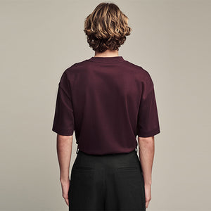 Burgundy Red Relaxed Fit Smart Soft Touch Heavyweight T-Shirt