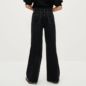 Black Loose Wide Leg Jeans