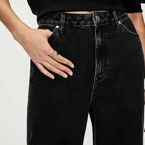 Black Loose Wide Leg Jeans