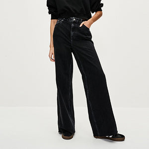 Black Loose Wide Leg Jeans