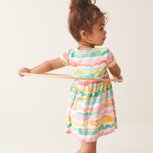 Load image into Gallery viewer, Rainbow Ribbed Jersey Dress (3mths-5-6yrs)
