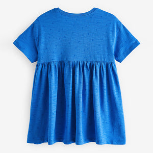 Blue Sequin Jersey Dress (9mths-5-6yrs)